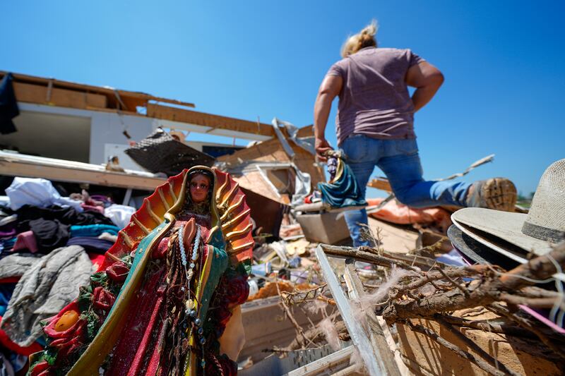 Rubble of a destroyed home in Valley View, Texas (AP Photo/Julio Cortez)