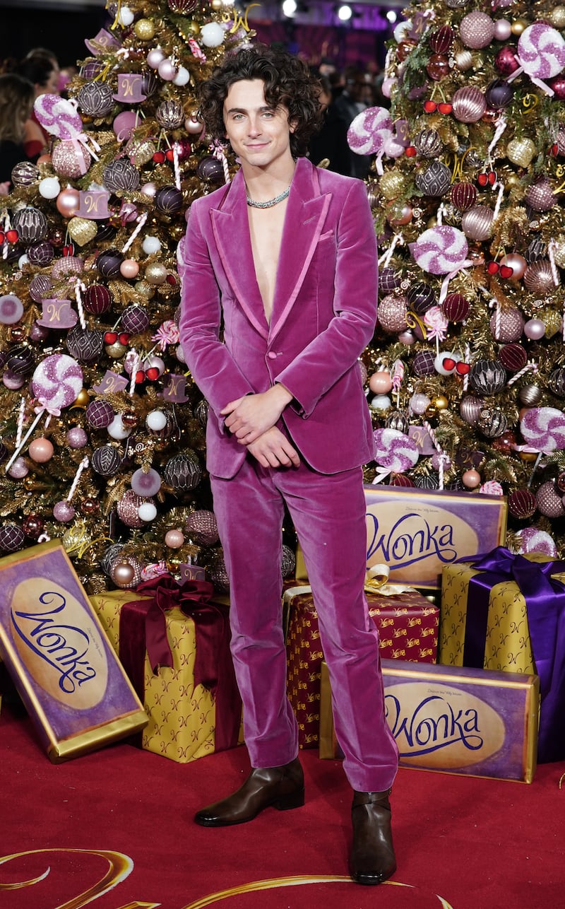 Timothee Chalamet arrives for the world premiere of Wonka