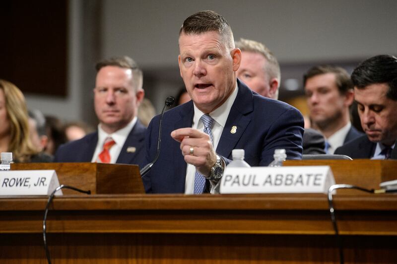 US Secret Service acting director Ronald Rowe gives evidence during a probe examining the security failures leading to the assassination attempt on Donald Trump (Rod Lamkey/AP)