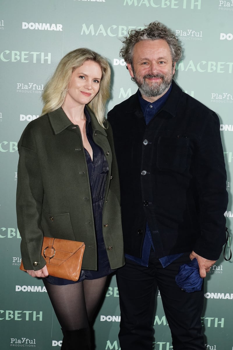 Anna Lundberg and Michael Sheen at the opening night of Macbeth at the Harold Pinter Theatre