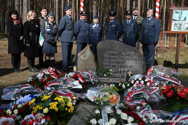 British soldiers marked the 80th anniversary of the escape in Zagan, Poland (Jan Mazur/AP)