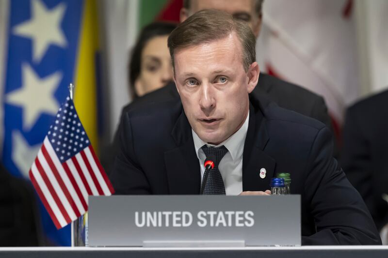 US security adviser Jake Sullivan a peace deal is ‘going to take work’ (Alessandro della Valle/Keystone/AP)