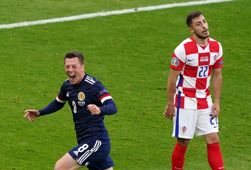 Callum McGregor celebrated a Euro 2020 goal against Croatia