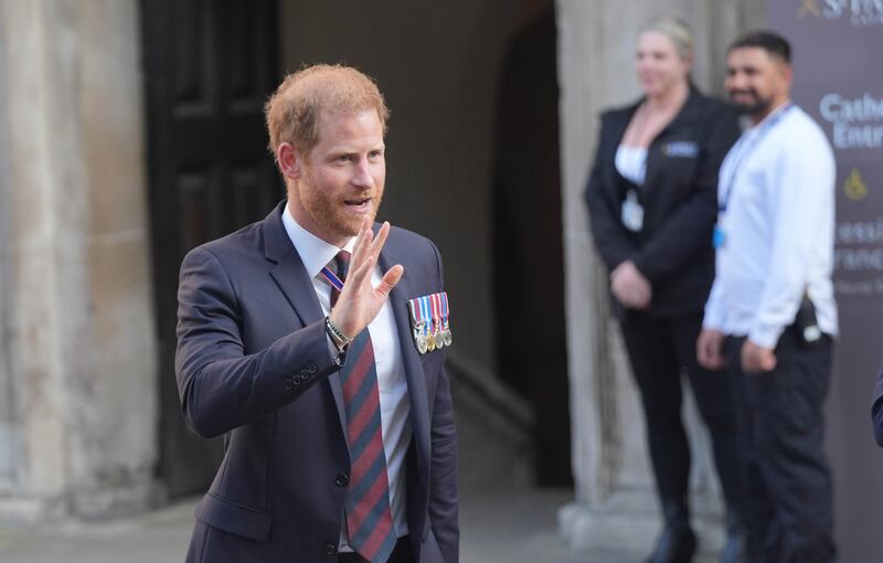The Duke of Sussex at St Paul’s Cathedral on May 8 for a thanksgiving service to mark 10 years of the Invictus Games
