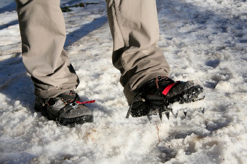 Clip on crampons avoid you slipping over in the snow or icy conditions (Alamy)