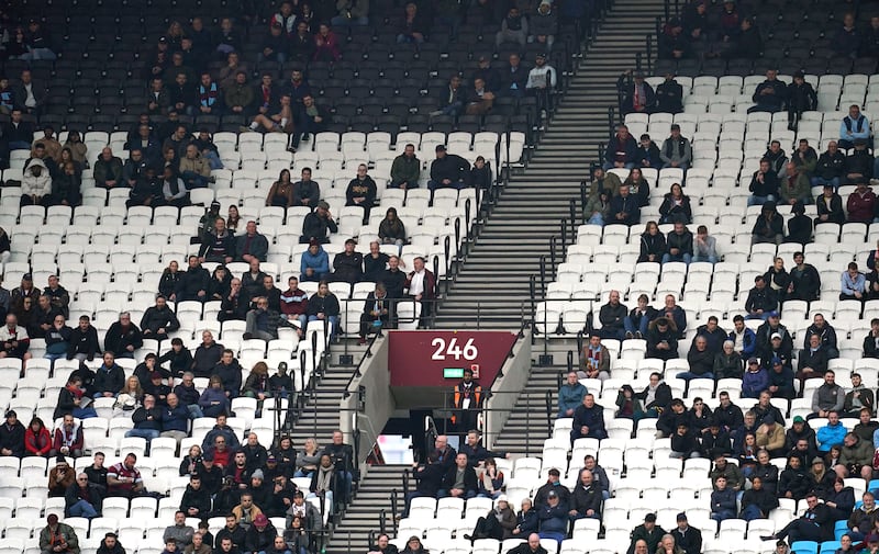 The London Stadium was largely empty for the second half