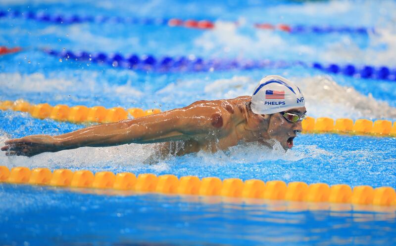 Michael Phelps was often seen in the pool with dark circular marks