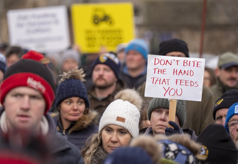 Demonstrators heard from union officials and politicians