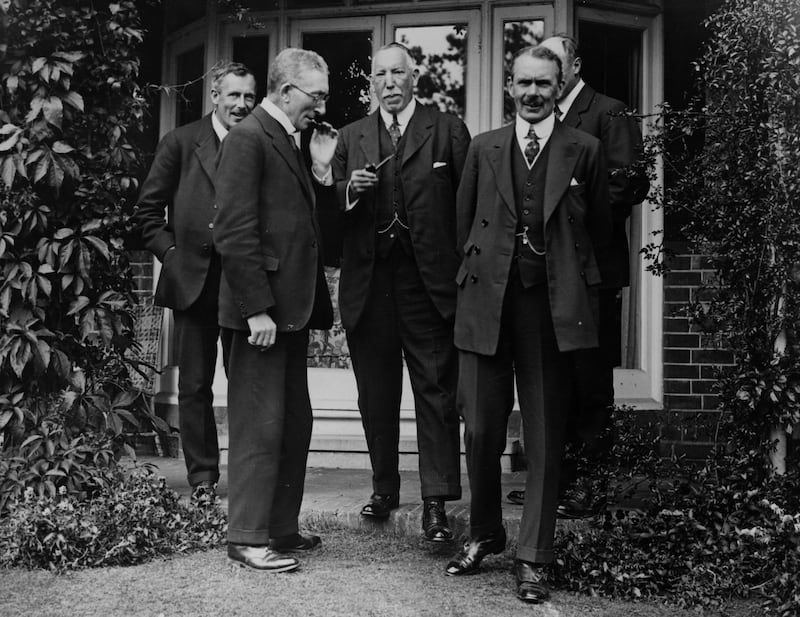 James Craig and fellow members of the Northern Ireland cabinet meet at Cleeve Court to discuss the appointment of a representative to the Boundary Commission