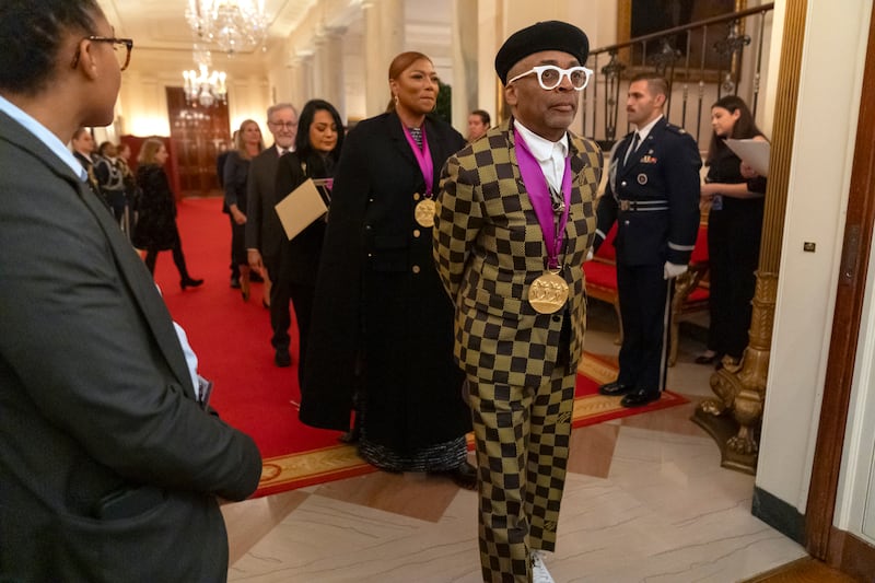 Filmmaker Spike Lee arrives for a National Arts and Humanities Reception in the East Room at the White House in Washington(Mark Schiefelbein/AP)