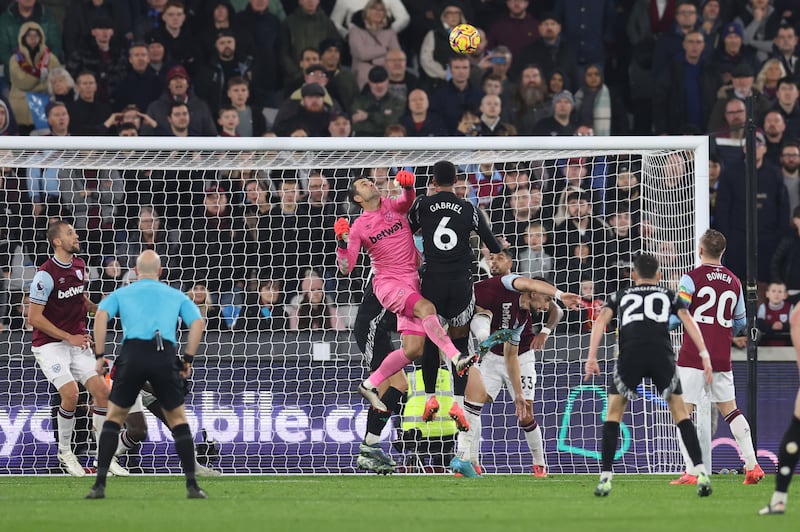 Lukasz Fabianski’s inadvertent punch on Gabriel earned Arsenal a penalty .