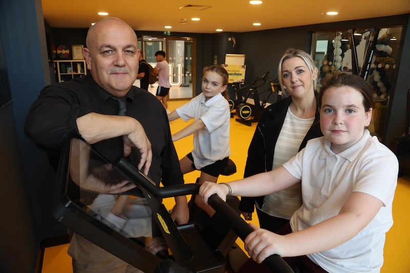 Bunscoil Mhic Reachtain pupils try out the sports facilities at the Student Roost at Nelson Place. PICTURE: MAL MCCANN