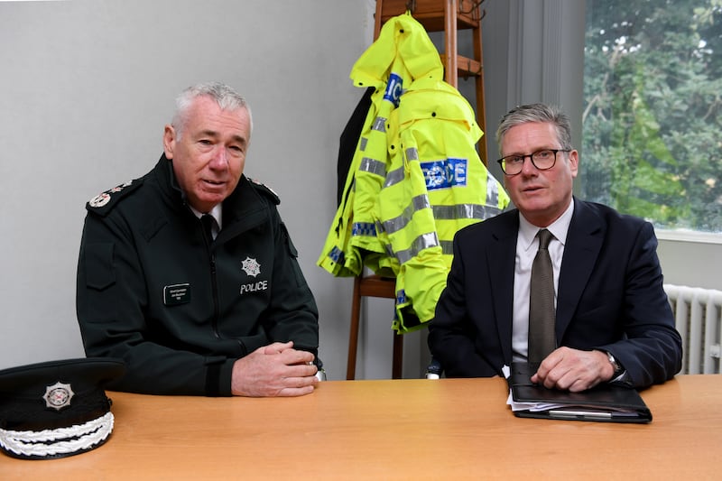 Sir Keir Starmer with PSNI chief constable Jon Boutcher