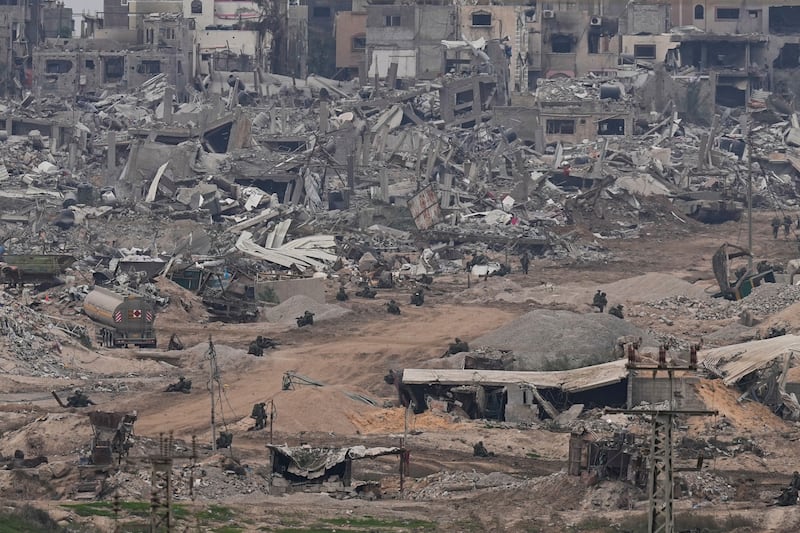 Israeli troops take up positions in the Gaza Strip (Ohad Zwigenberg/AP)