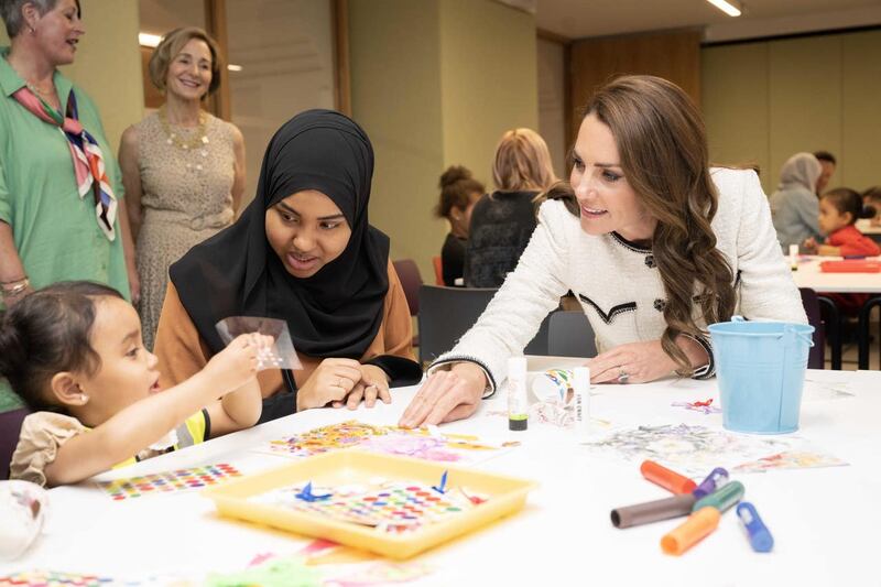 The Princess of Wales meets children