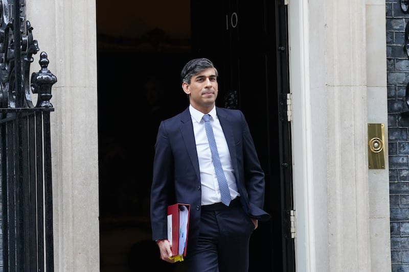 Rishi Sunak departs 10 Downing Street to attend Prime Minister’s Questions at the Houses of Parliament