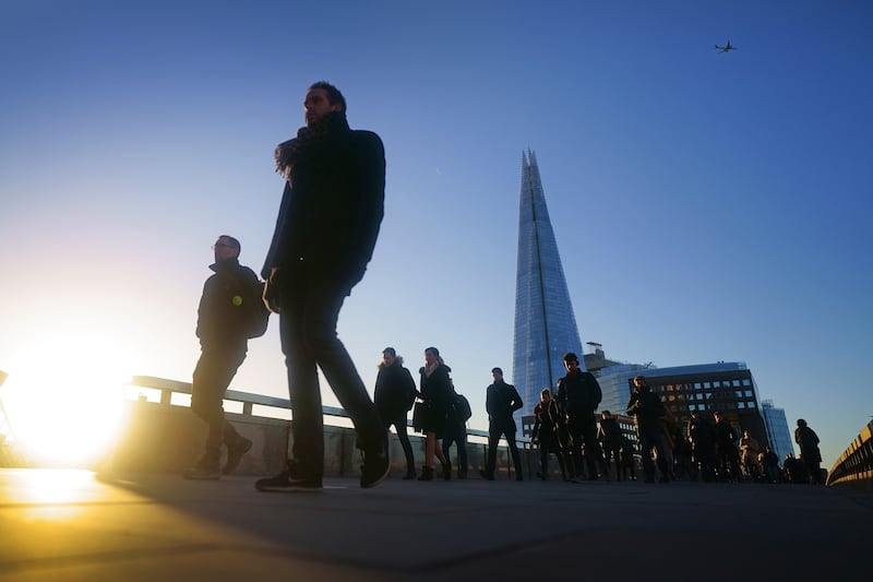 Commuters on London Bridge