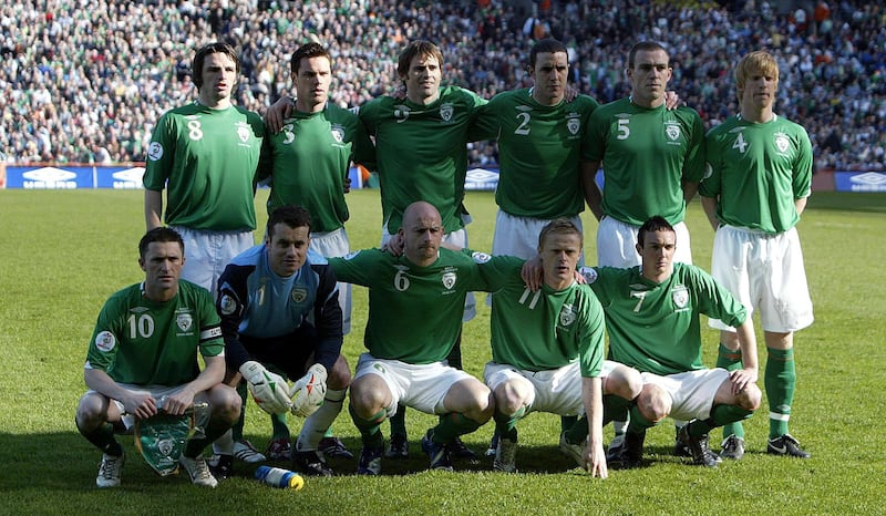 Carsley, front row, centre, won 40 caps for Republic of Ireland