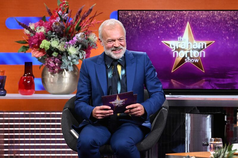 Graham Norton hosting his BBC chat show