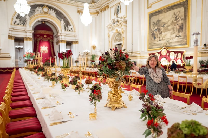 The displays in the ballroom