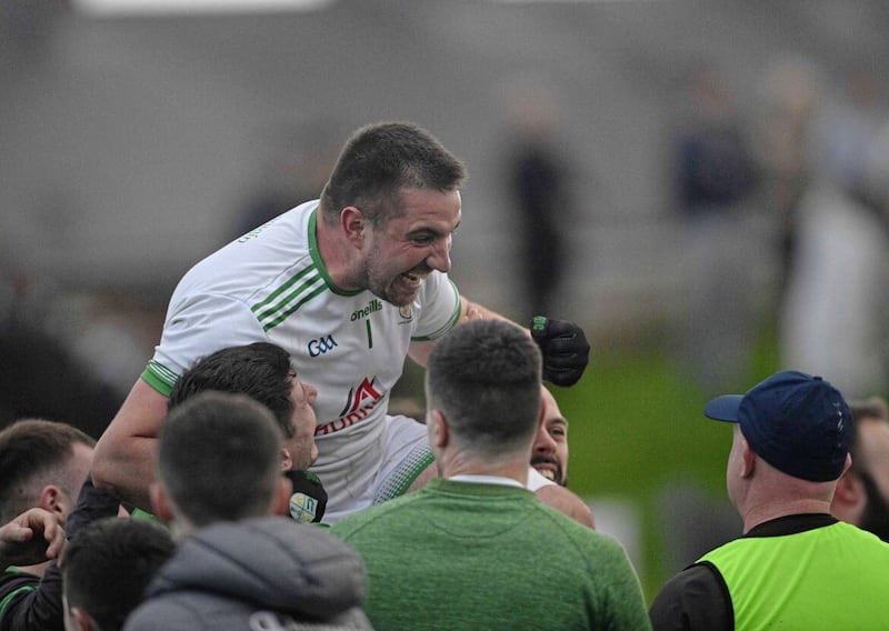 Keeper John McNabb enjoys the moment Picture: Mark Marlow 