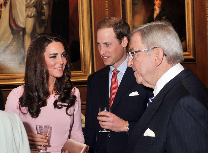 William and Kate talk to Constantine II at Windsor Castle