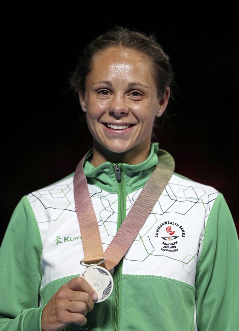 Carly McNaul with her silver medal after Saturday&#39;s flyweight final defeat to England&#39;s Lisa Whiteside 