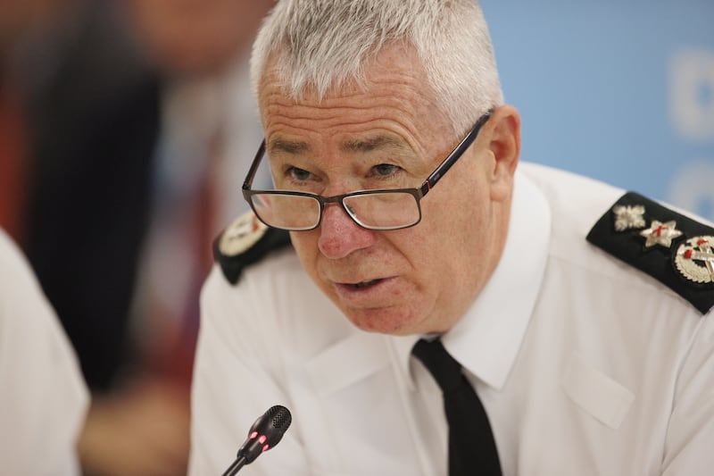 Police Service of Northern Ireland Chief Constable Jon Boutcher during a meeting of the Northern Ireland Policing Board in Belfast