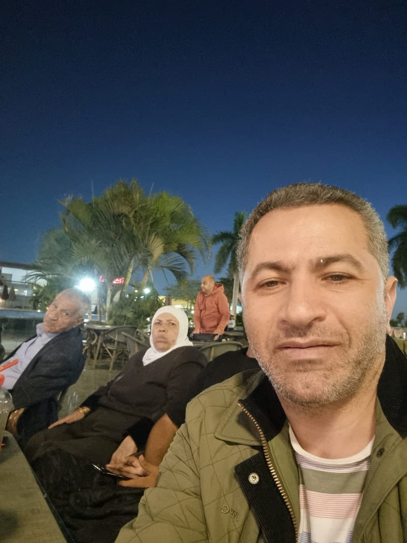 Dr Salim Ghayyda with his mother and father, who are now out of Gaza