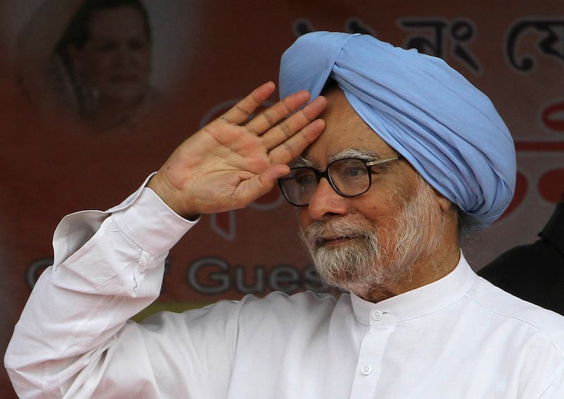 Manmohan Singh, pictured in 2014, was widely regarded as the architect of the India’s economic reform programme (Anupam Nath/AP)