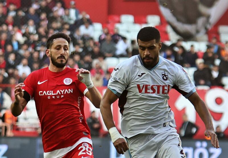 Antalyaspor’s Sagiv Jehezkel, left, is expected to return to Israel (IHA via AP)