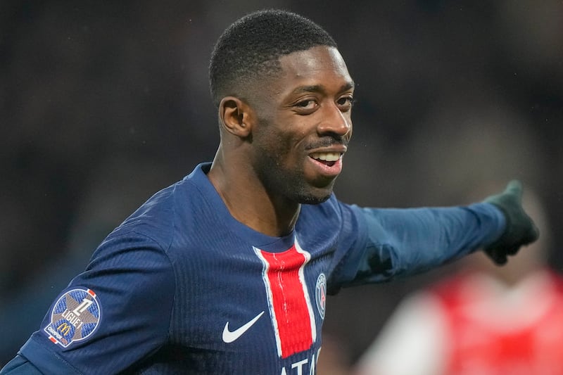 Ousmane Dembele put PSG in front against Reims (Michel Euler/AP)