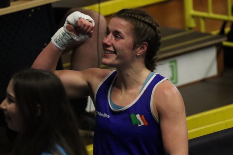 Grainne Walsh smiles to family and friends after Friday's win. Picture courtesy of Tara Mari Robins