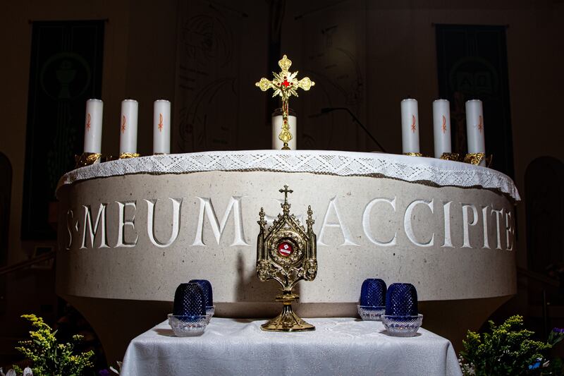 A shrine to Mother Teresa and those killed in the Ballymurphy and Springhill-Westrock  Massacres has been blessed in Corpus Christi parish. Picture by Gerd Curley