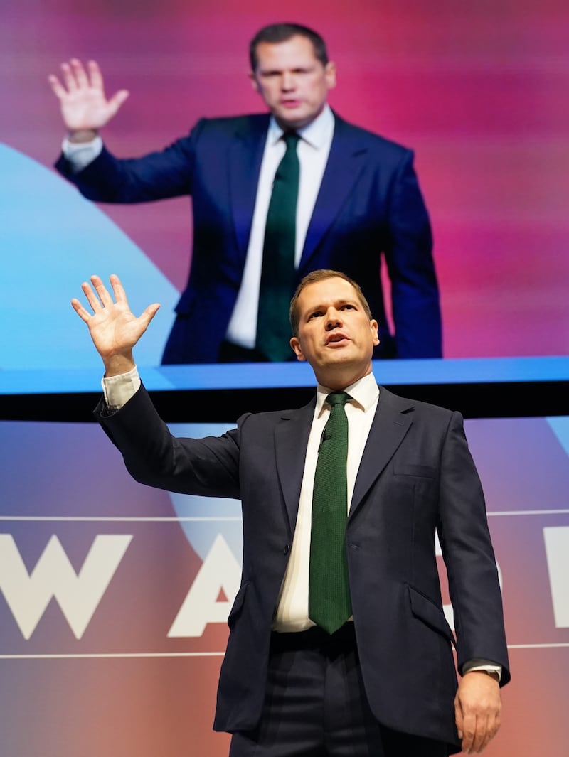 Robert Jenrick after addressing the Conservative Party Conference in Birmingham