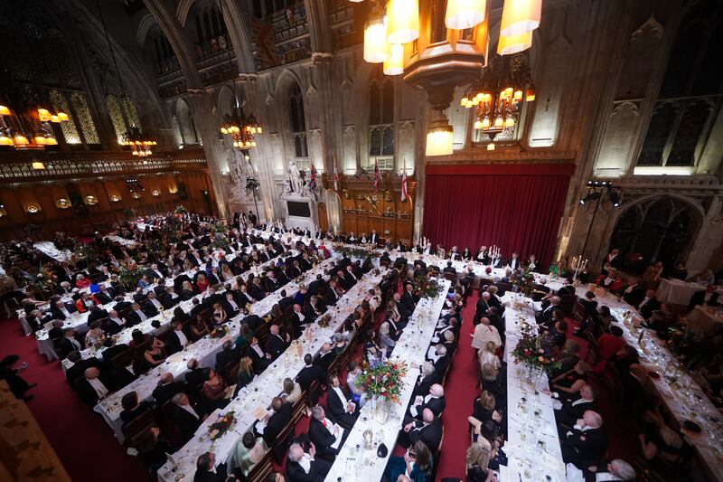 Prime Minister Sir Keir Starmer speaks during the annual Lord Mayor’s Banquet at the Guildhall in central London