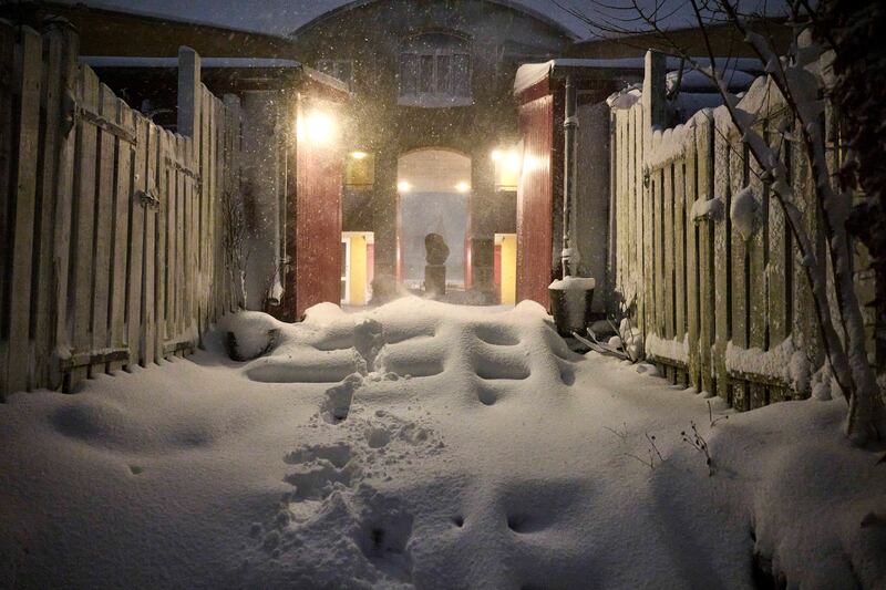 Aarhus in Denmark has been hit by heavy snow (Mikkel Berg Pedersen/Ritzau Scanpix/AP)