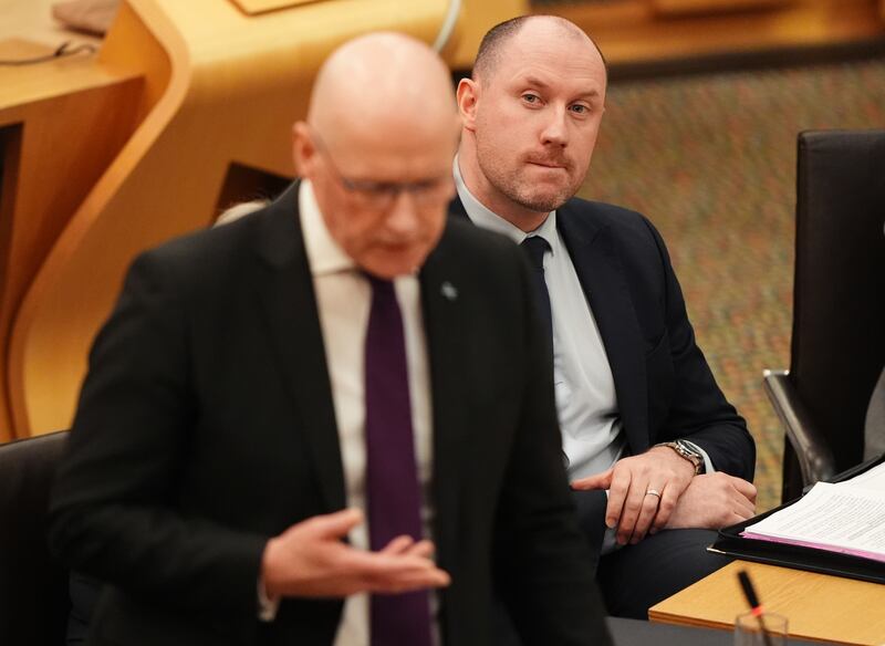 John Swinney with Health Secretary Neil Gray