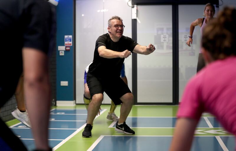 Tom Watson during an exercise class