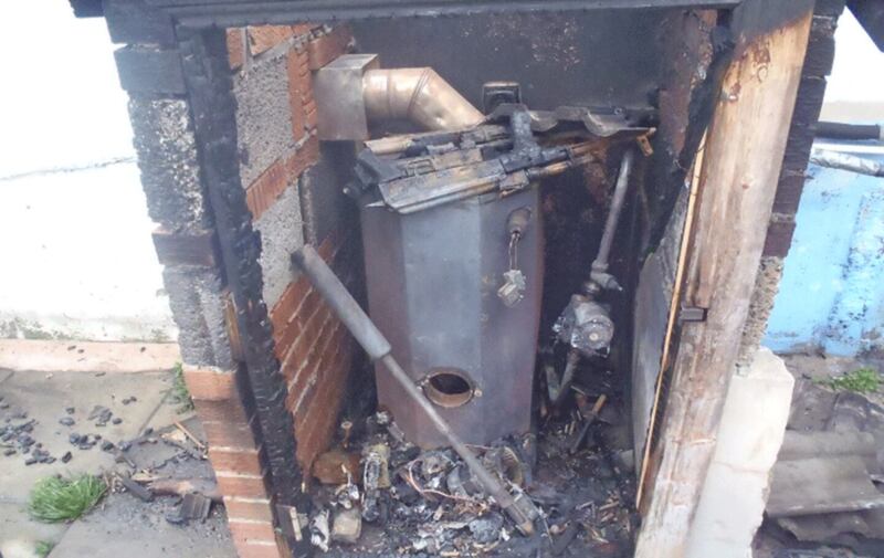 The weapons were stored on top of the boiler