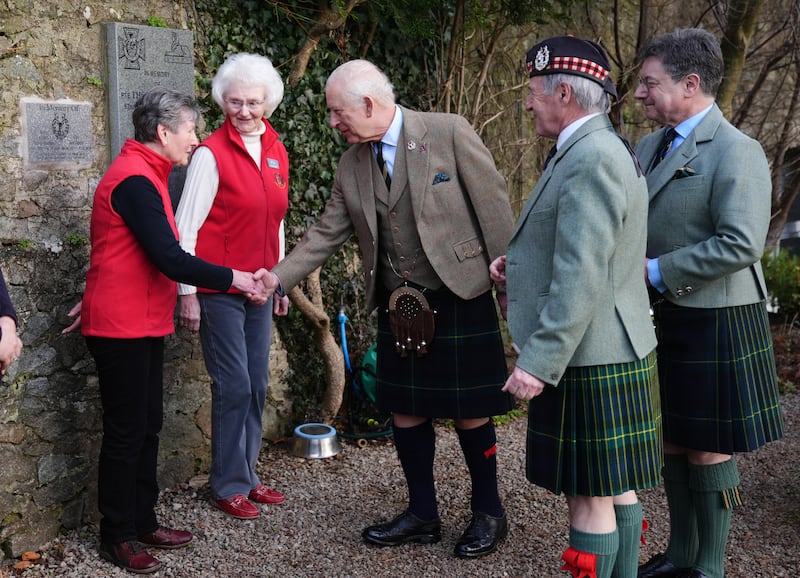 The King meets volunteers at the Gordon Highlanders Museum