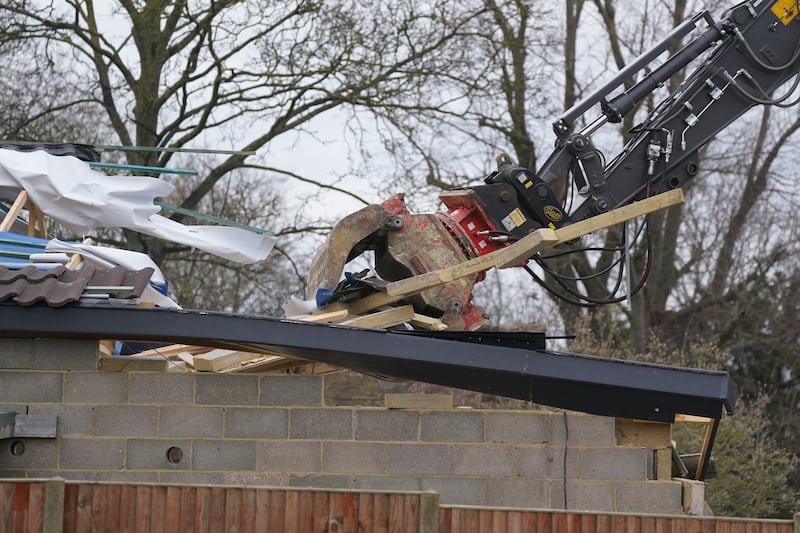 The digger removed large parts of the building