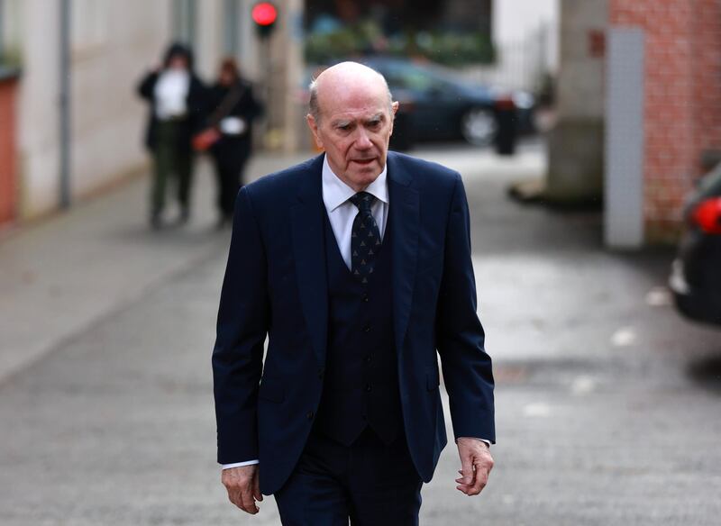 Former RUC Chief Constable Sir Ronnie Flanagan arrives at the Strule Arts Centre in Omagh. PICTURE: PA