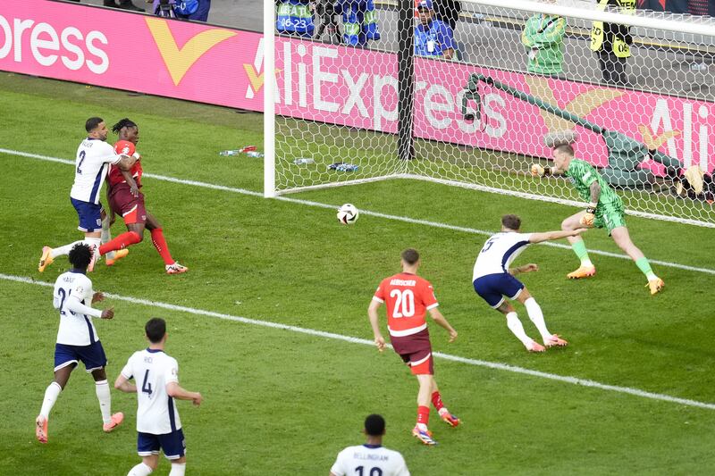 Breel Embolo (second top left) gave Switzerland the lead