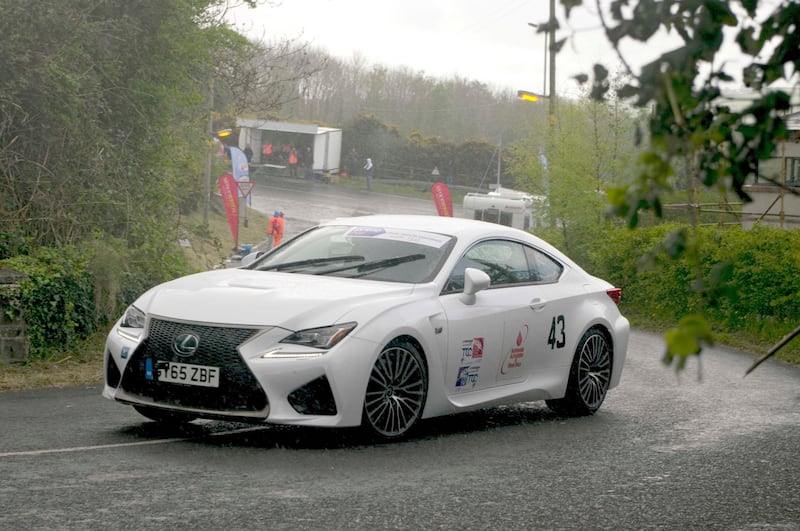 Motoring journalist David Finlay set a championship points-scoring time in a showroom specification Lexus RC-F at the 2017 Craigantlet Hill Climb. Picture by Steve Kandi Images.