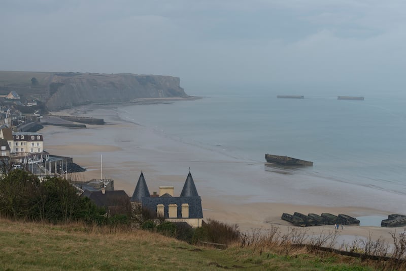 Remains of Mulberry Harbours can be seen at Arromanches in Normandy