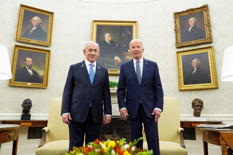 President Joe Biden meets with Israeli prime minister Benjamin Netanyahu (Susan Walsh/AP)