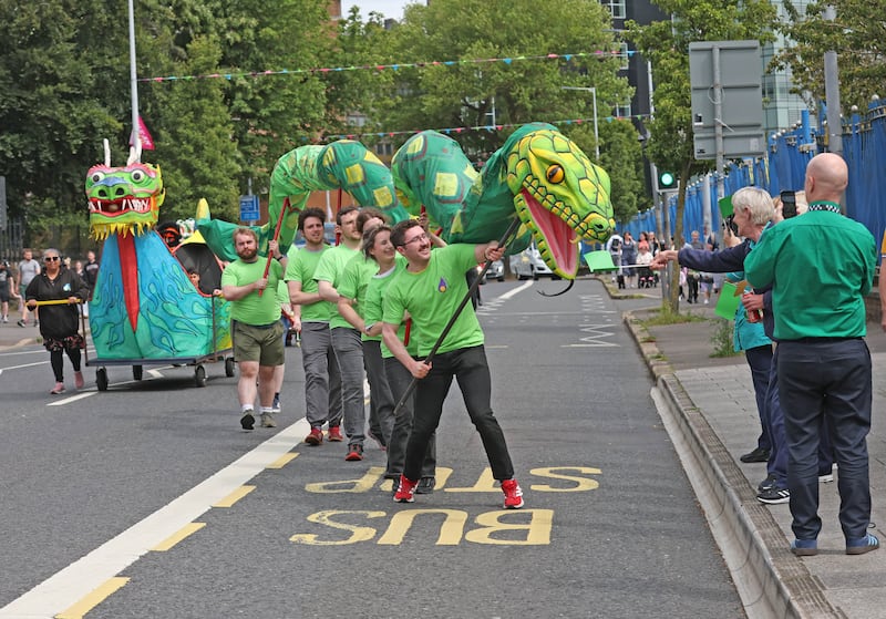 The Carnival Feile take place on the Falls Road in West Belfast on Saturday.
PICTURE COLM LENAGHAN