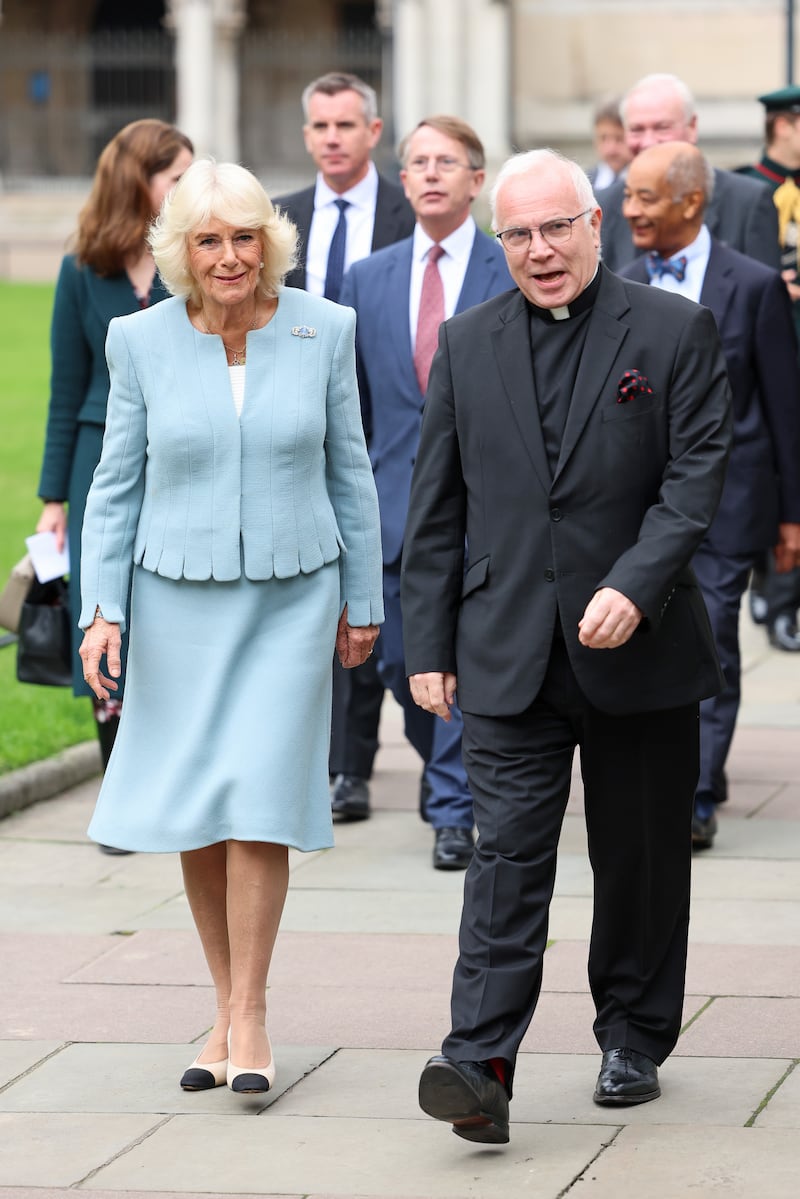 Camilla was met by the Dean of Westminster, the Very Reverend Dr David Hoyle