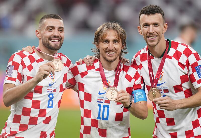 (Left to right) Mateo Kovacic, Luka Modric and Ivan Perisic each have over 100 caps for Croatia